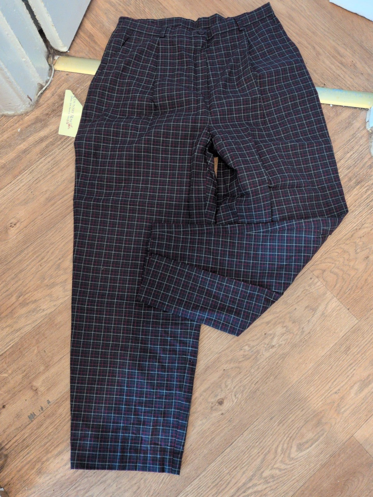 Brand New Country Rose 16 Navy Check Trousers RRP £30