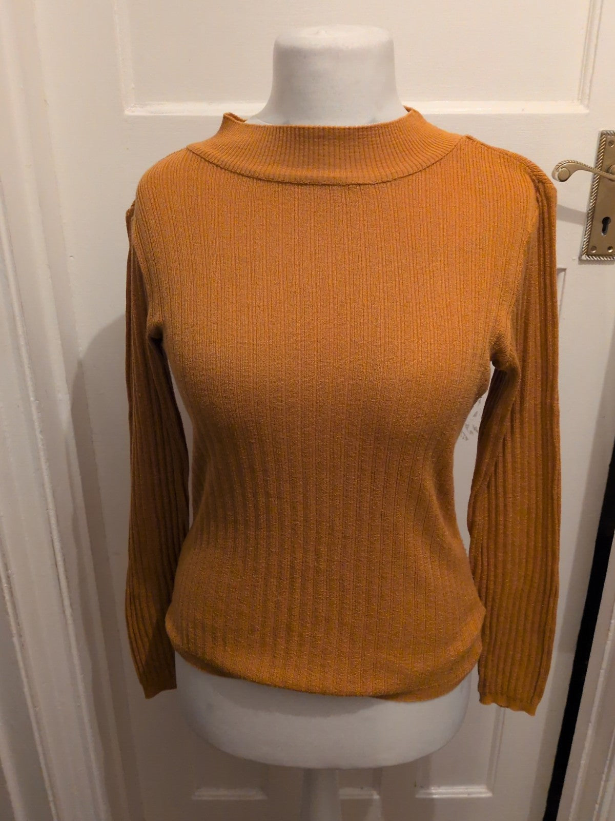 Primark 12-14 Mustard Long Sleeve Cowl Neck Jumper