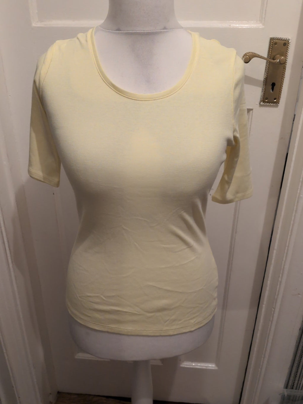 Marks And Spencer 12 Pale Yellow Short Sleeve T-shirt