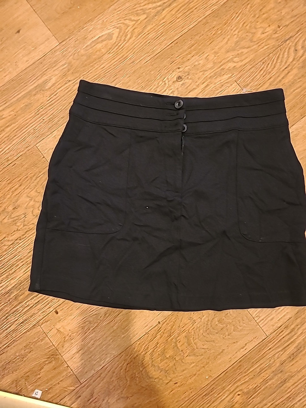 Ladies Marks And Spencer Size 12 Length 18 Inches Black Skirt