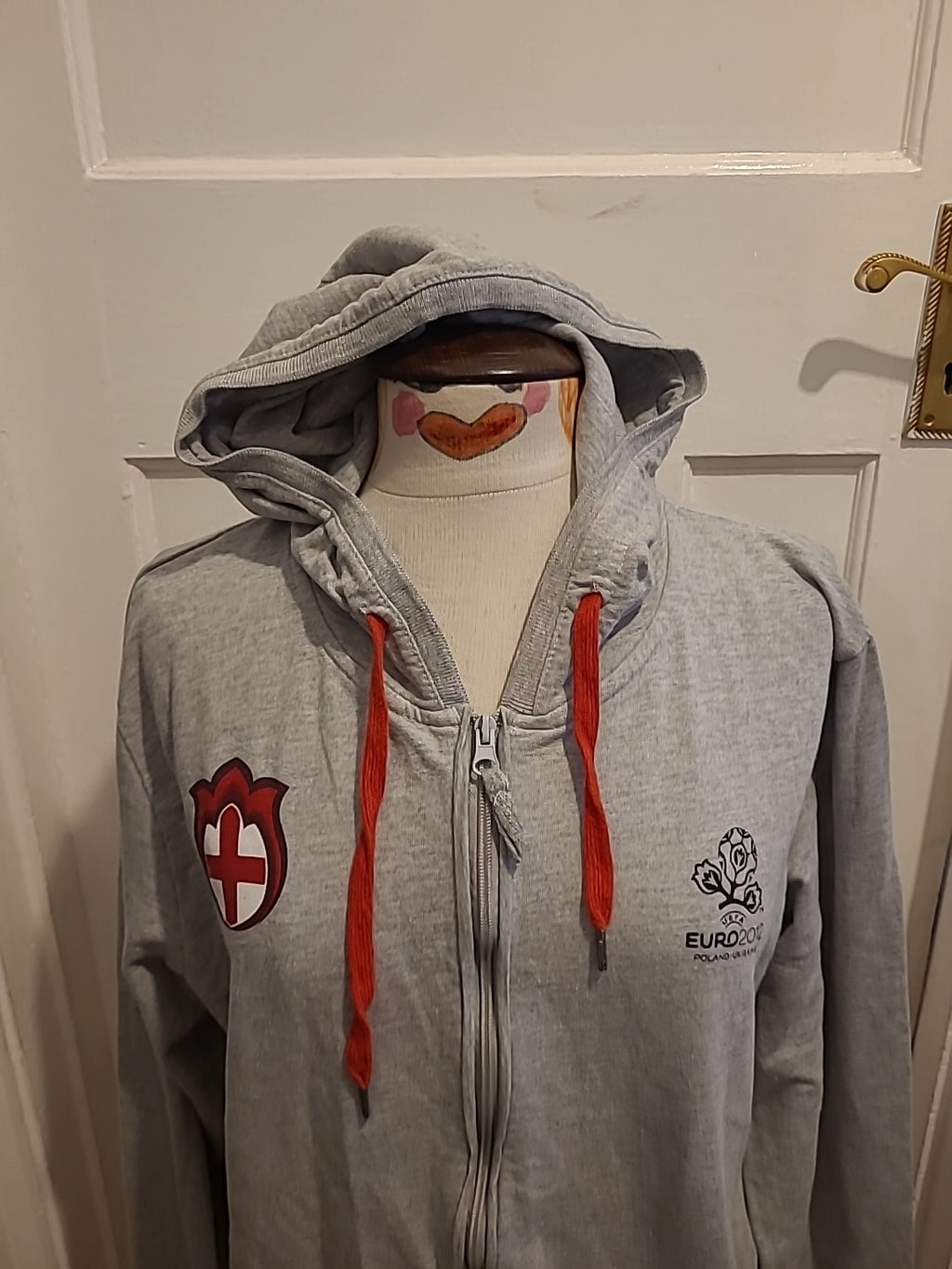 Mens Euro 2012 Grey Zip Through Football Hoodie