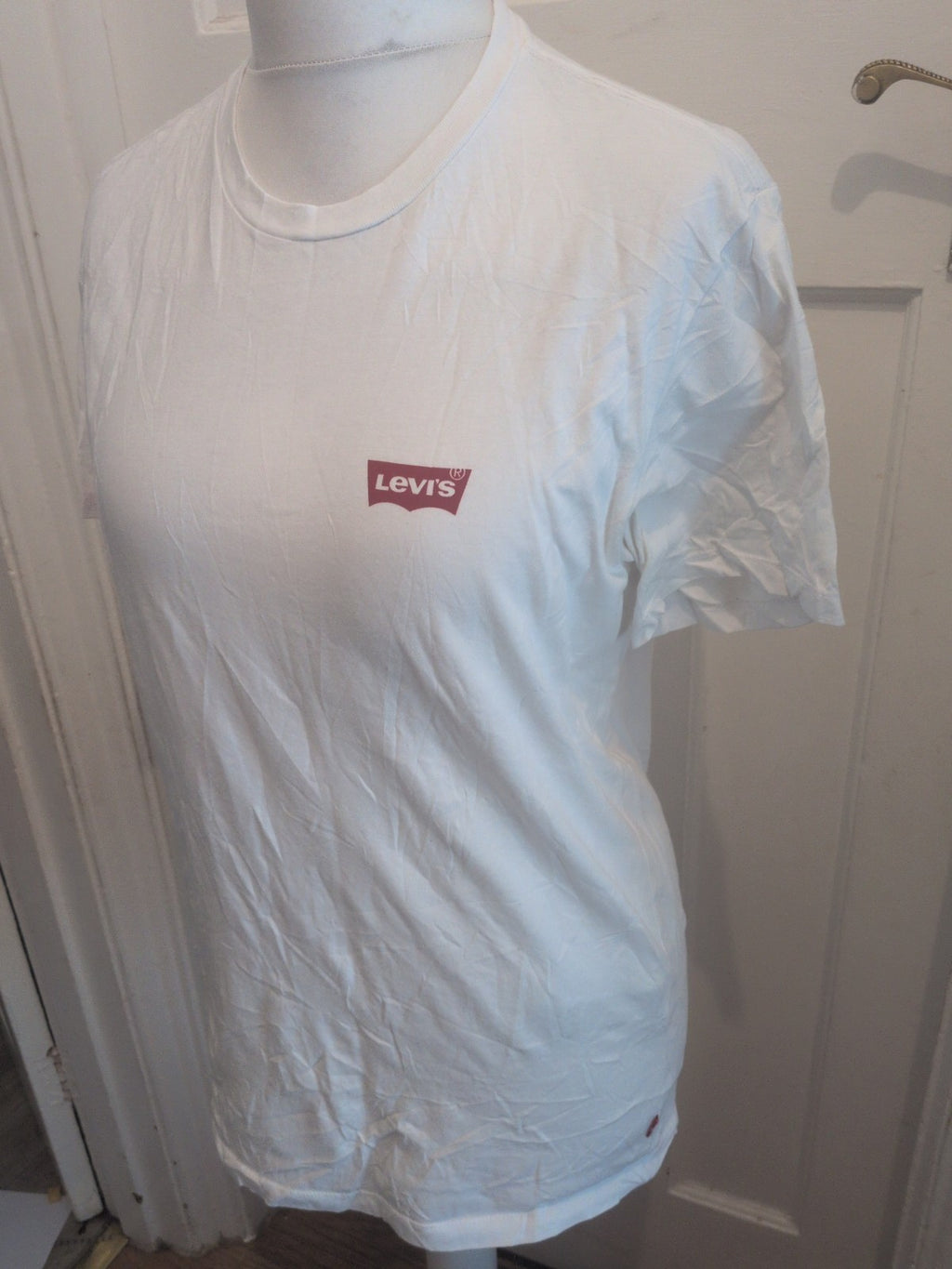 Mens Levis Size Large Slim Fit White Short Sleeve T-shirt