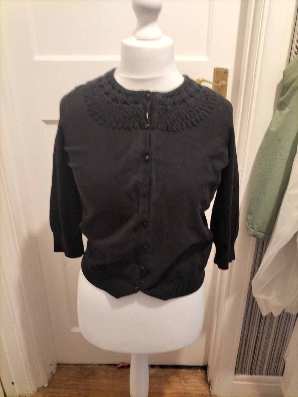 Ladies Sweatyworks Size Medium Black Cardigan
