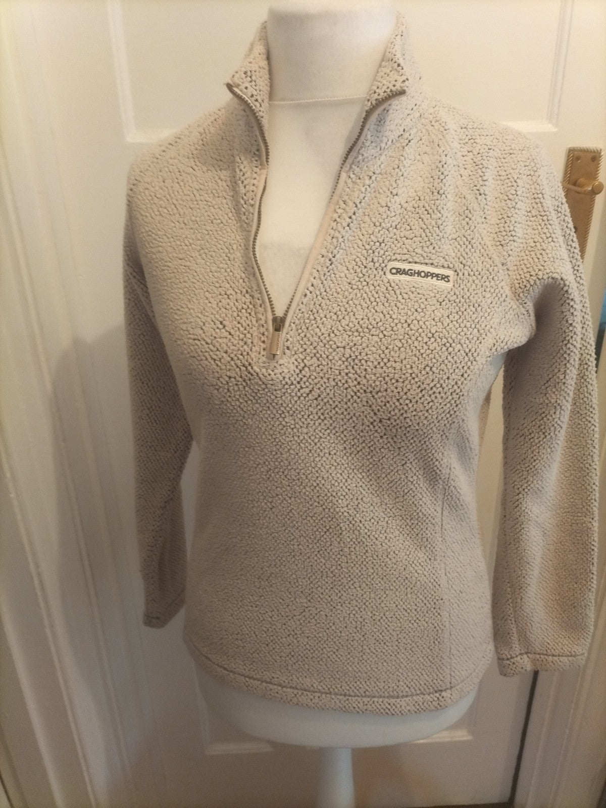 Ladies Craighoppers Size 10 Beige Collared Pullover Jumper