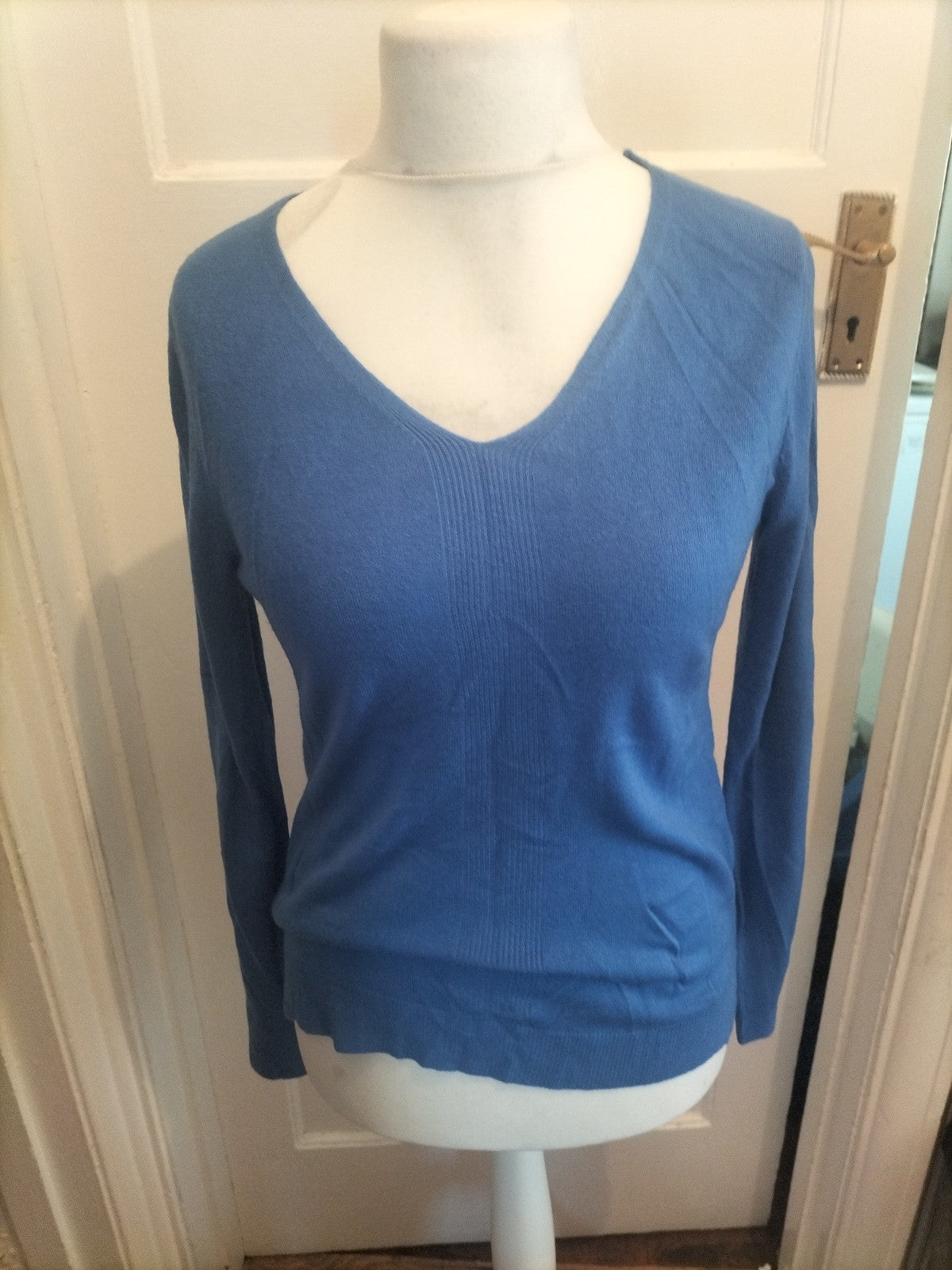 Ladies Primark Size 10-12 Blue Long Sleeve Blouse