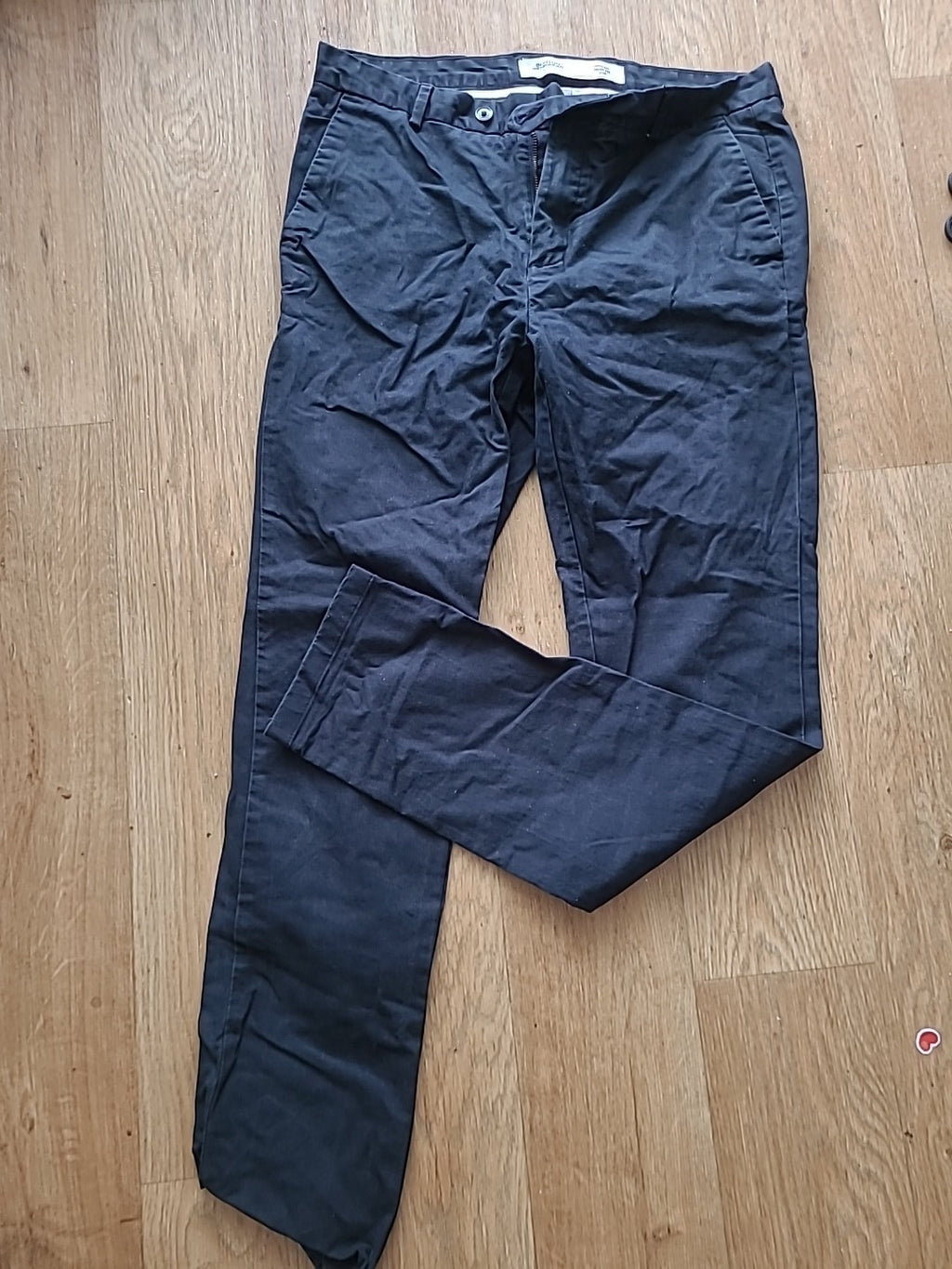 Mens Burton Size 32L Navy Stretch Slim Chino