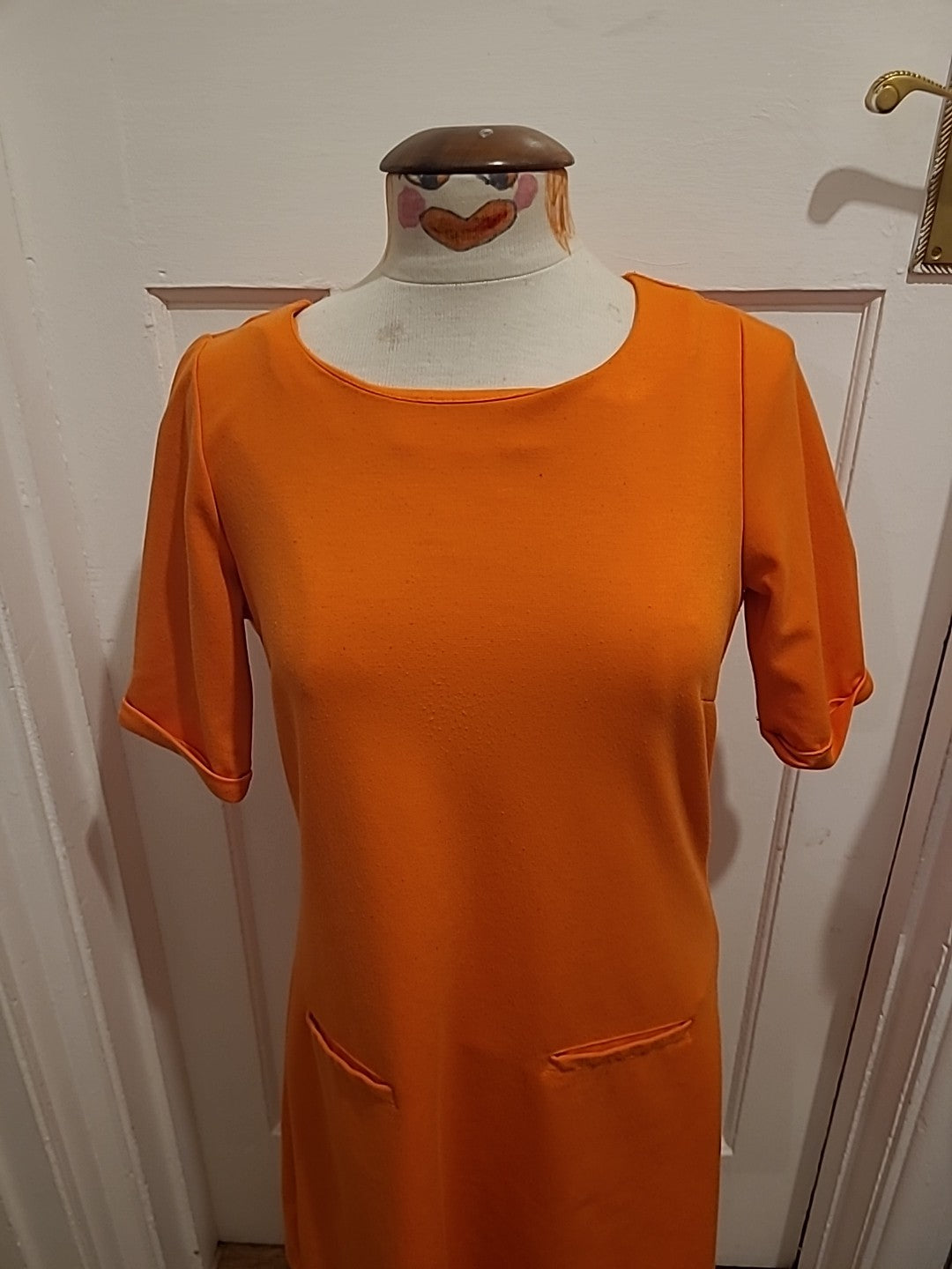 Ladies Vero Moda Size Euro 38 Orange Short Sleeved Dress