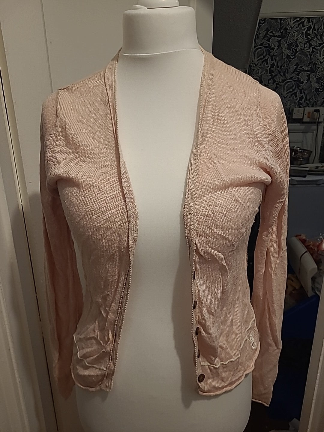 Ladies Quba Sails Size Medium Pink Long Sleeved Cardigan