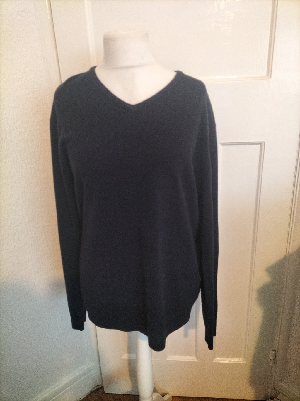 Mens Peacocks Size 2XL Navy V Neck Jumper Pullover