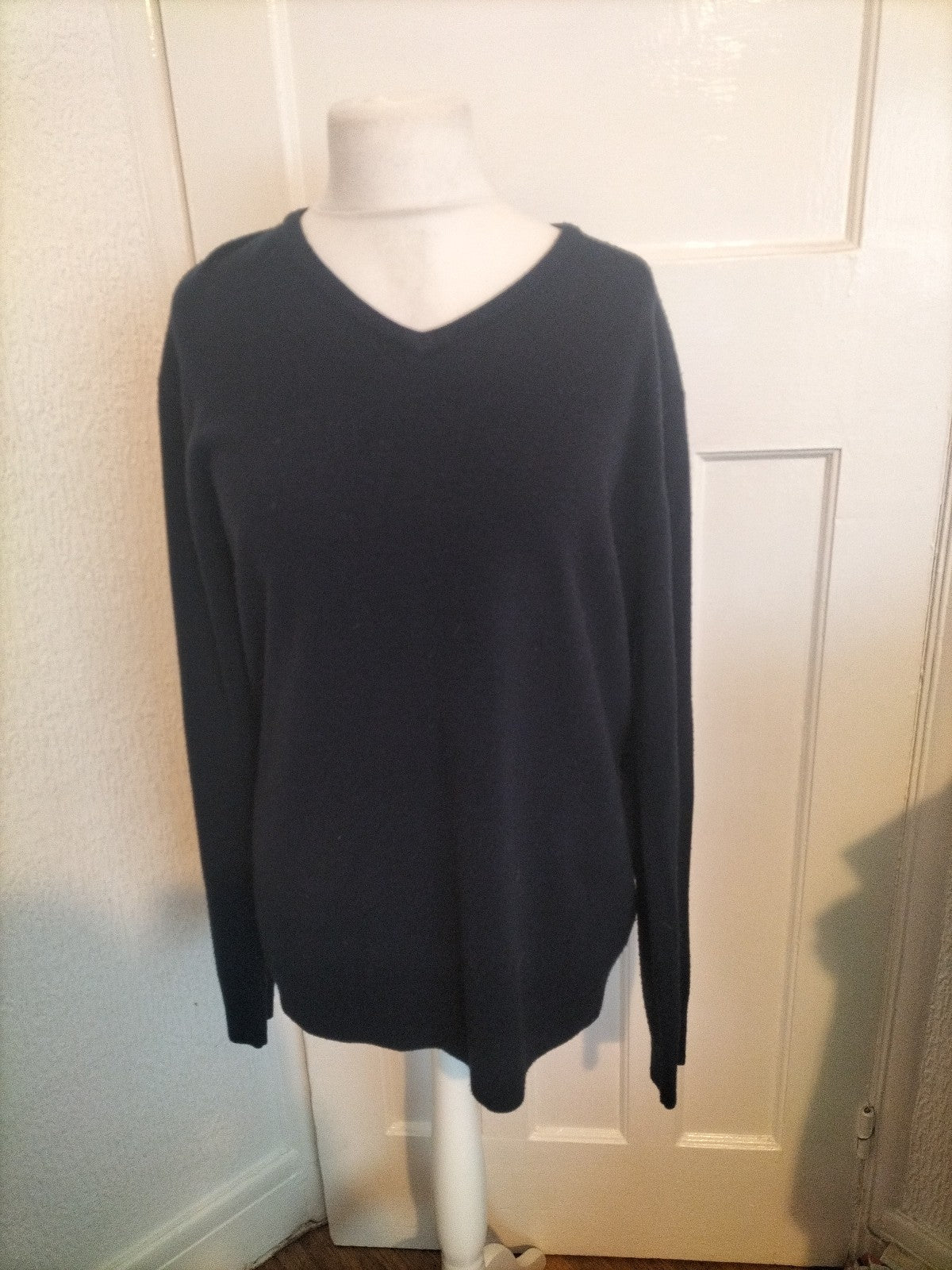 Mens Peacocks Size 2XL Navy V Neck Jumper Pullover