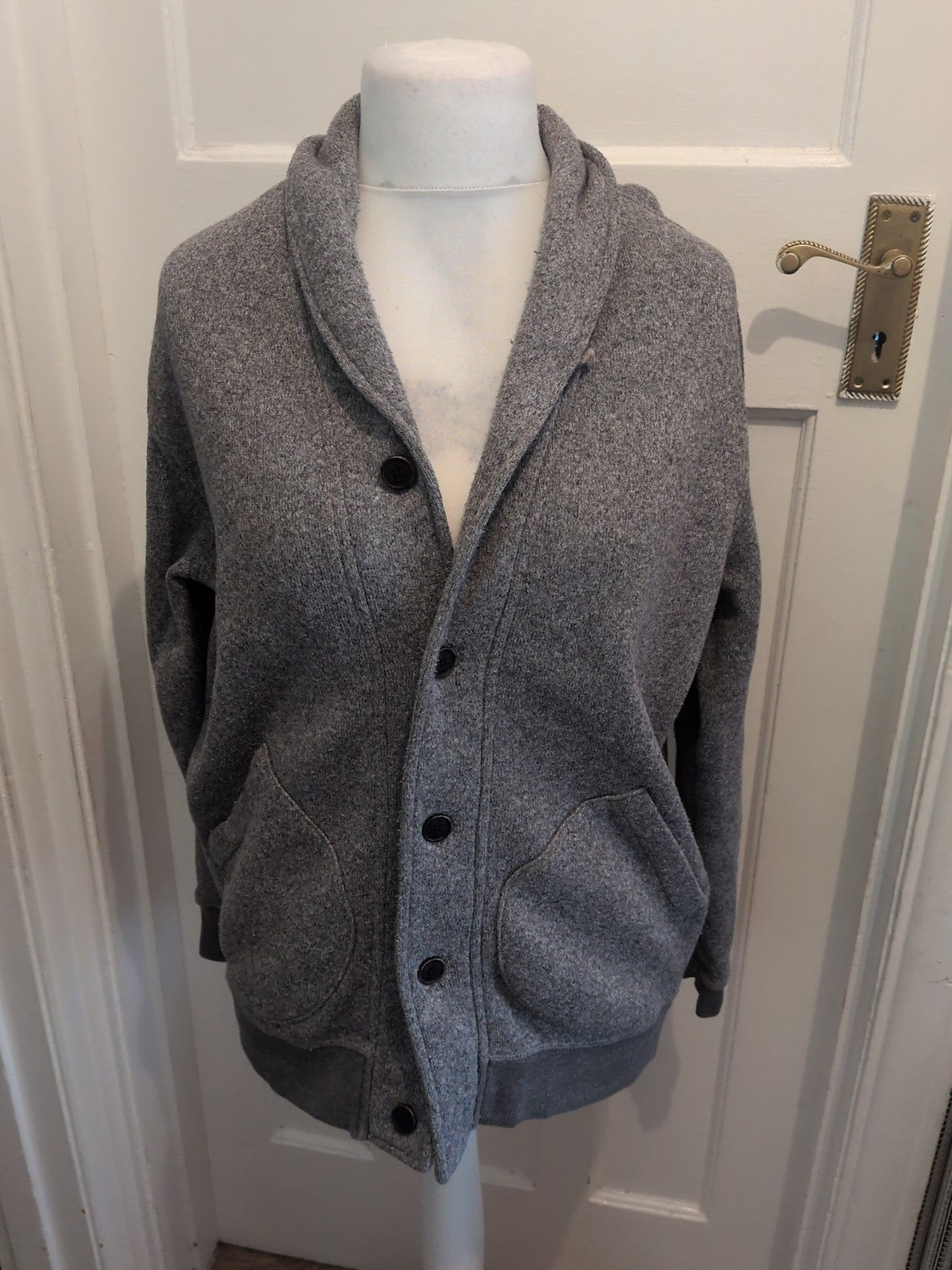 Rocha John Rocha Large Grey Collared Buttoned Cardigan Jumper