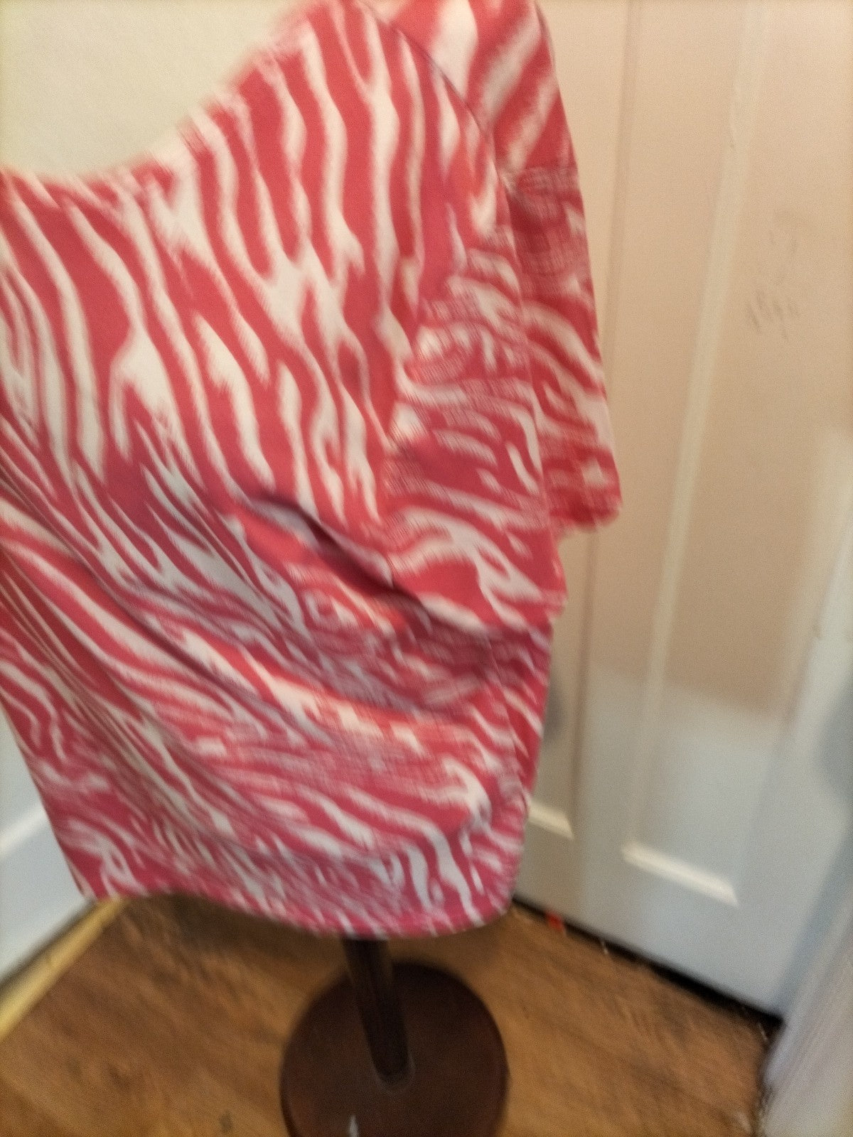 Ladies M&S Collection Size 14 Pink And White Patterned Short Sleeved Tshirt