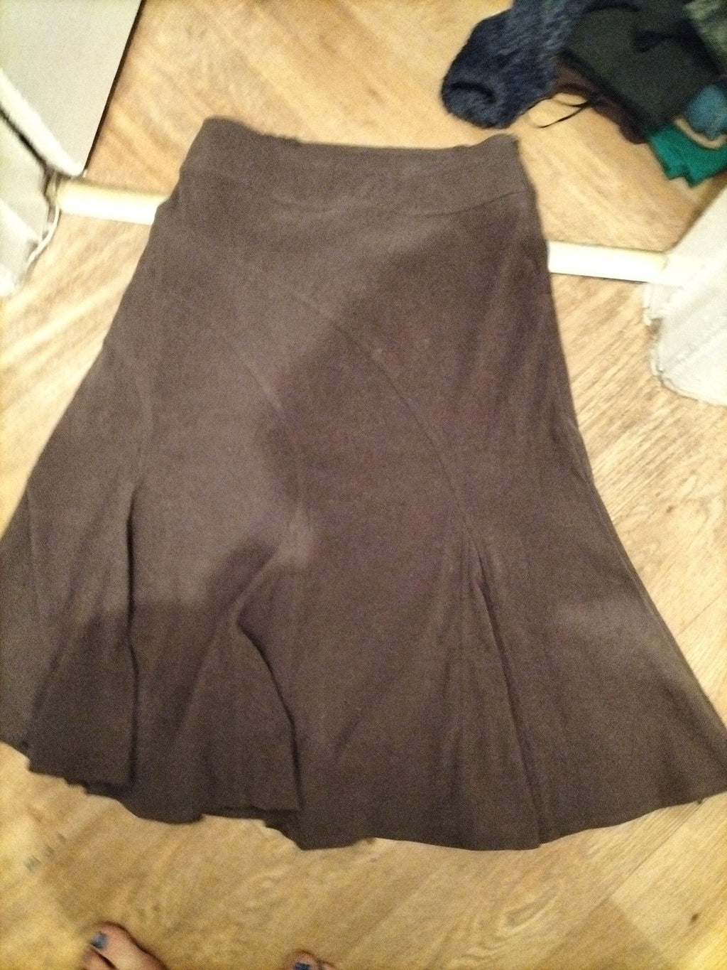Ladies Joanna Hope Size 14 Brown Long Length Elasticated Skirt