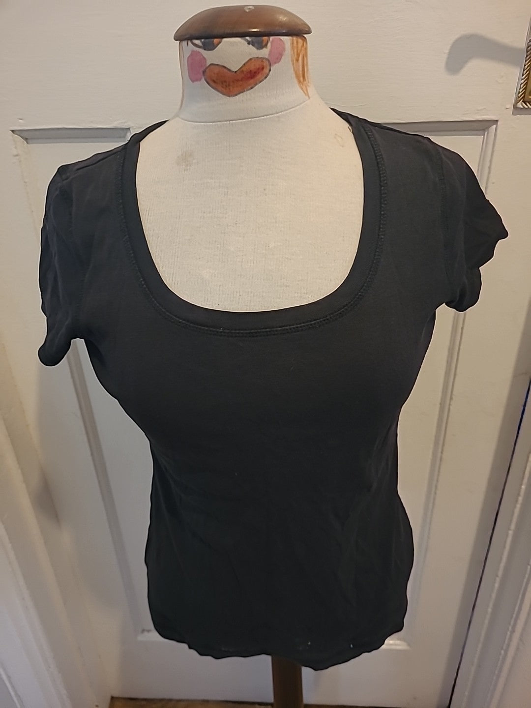 Ladies George Size 12 Black Short Sleeved Tshirt(Marks On Hem)