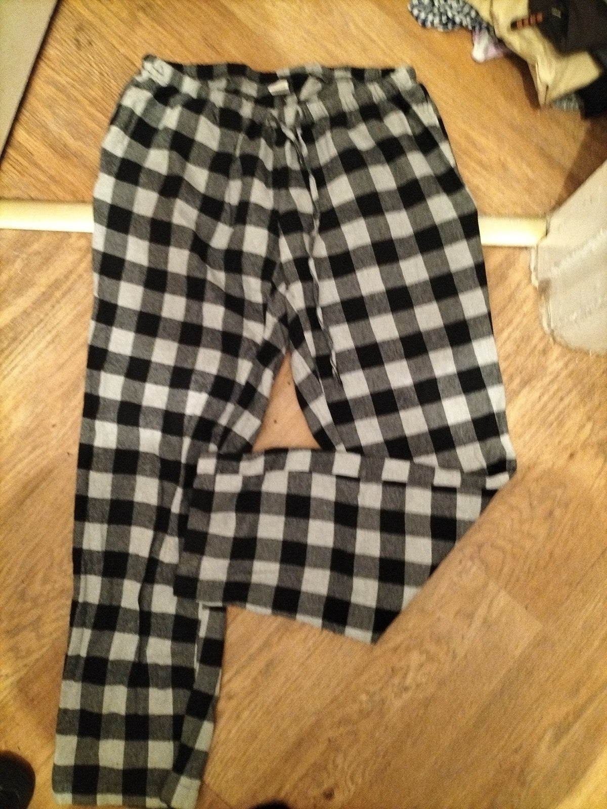 Large Grey Check Elasticated Pyjama Bottoms