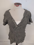 Ladies Evans Size 18 Khaki Green Short Sleeve V Neck Tshirt
