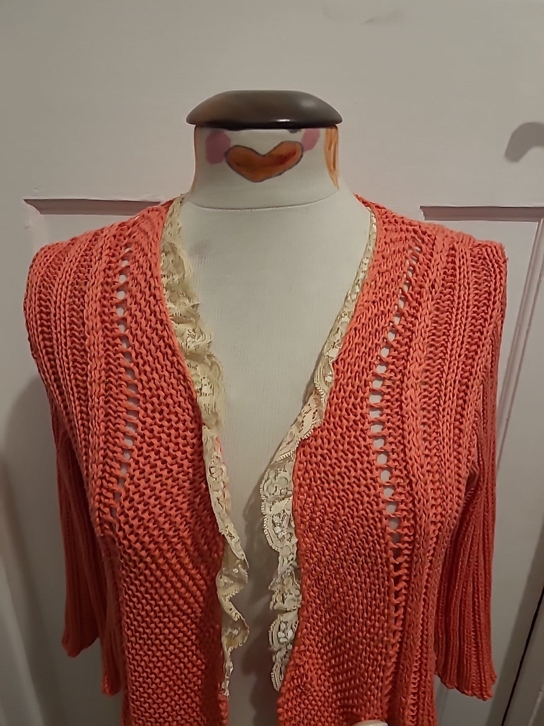 Ladies Lee Zazies Size Medium Pink Nitted Cardigan