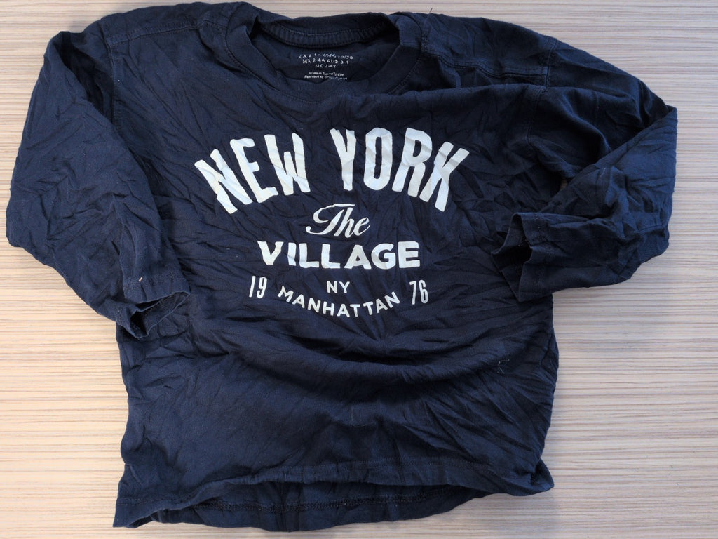 H&M 2-4 Years Navy And White New York Print T-shirt