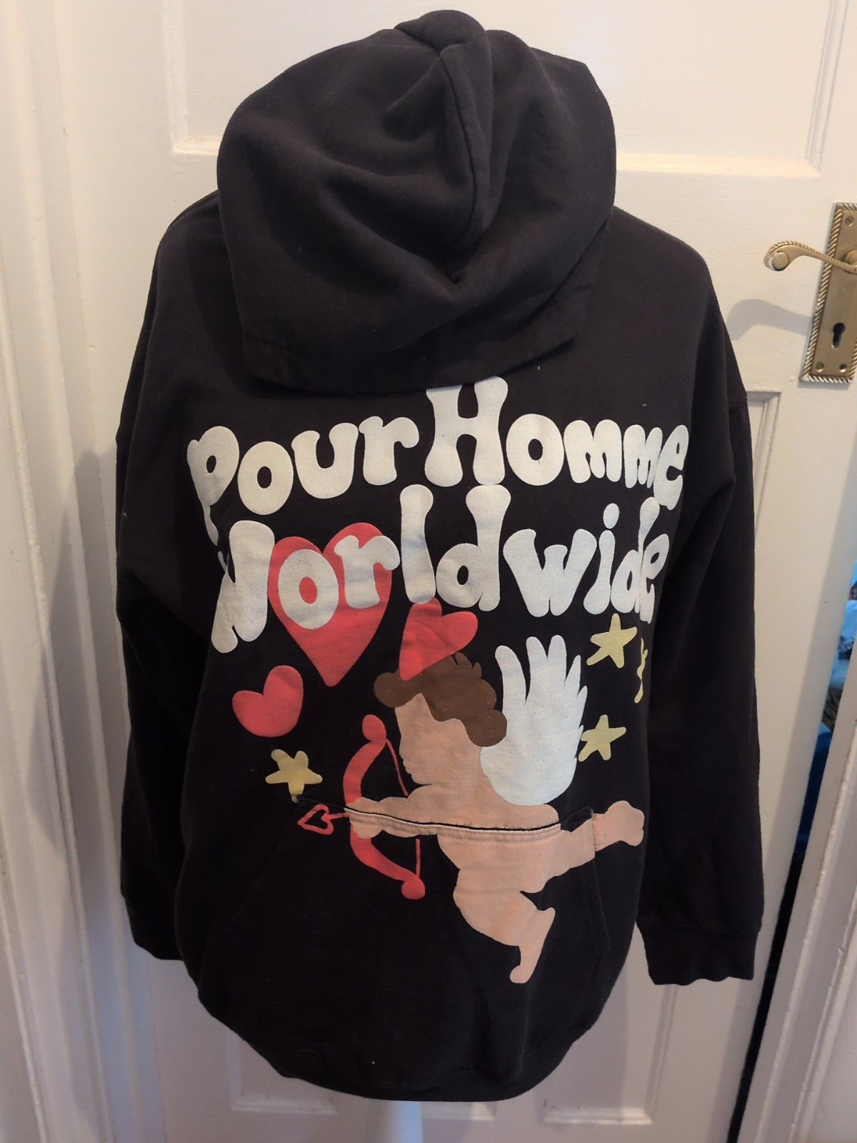 Boohoo Man Medium Black Printed Pullover Hoodie