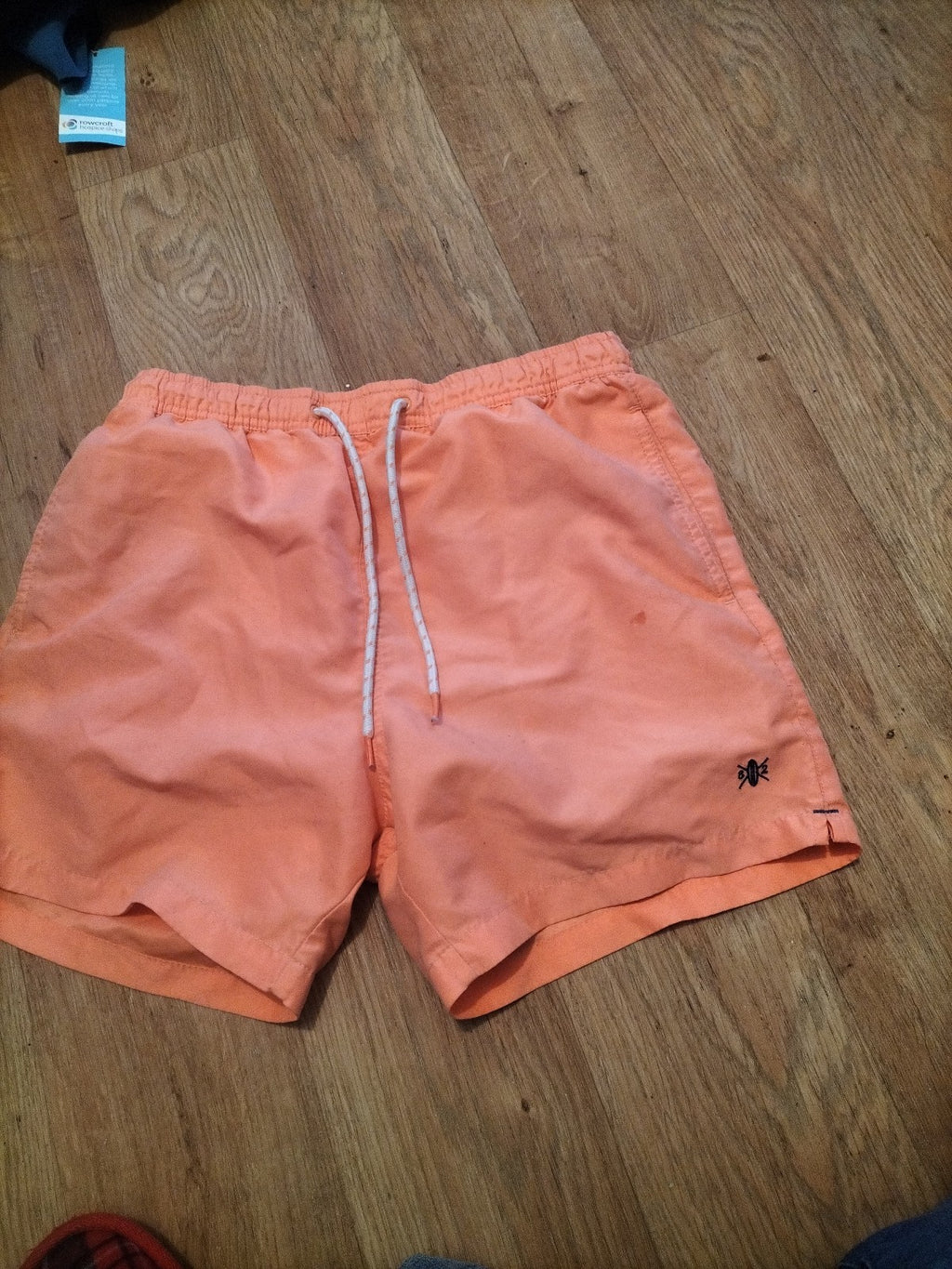 Mens Next Size Small Orange Mesh Lined Swim Shorts