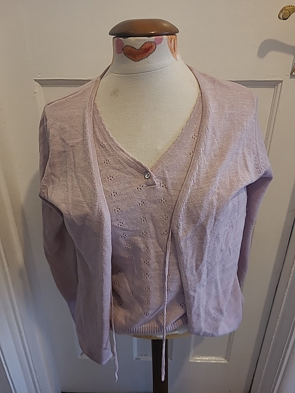 Ladies Oscar B Size Medium Pale Pink 2 In 1 Blouse