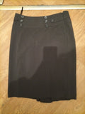 Ladies Debenhams Size 14 Black Pinstripe Lined Skirt