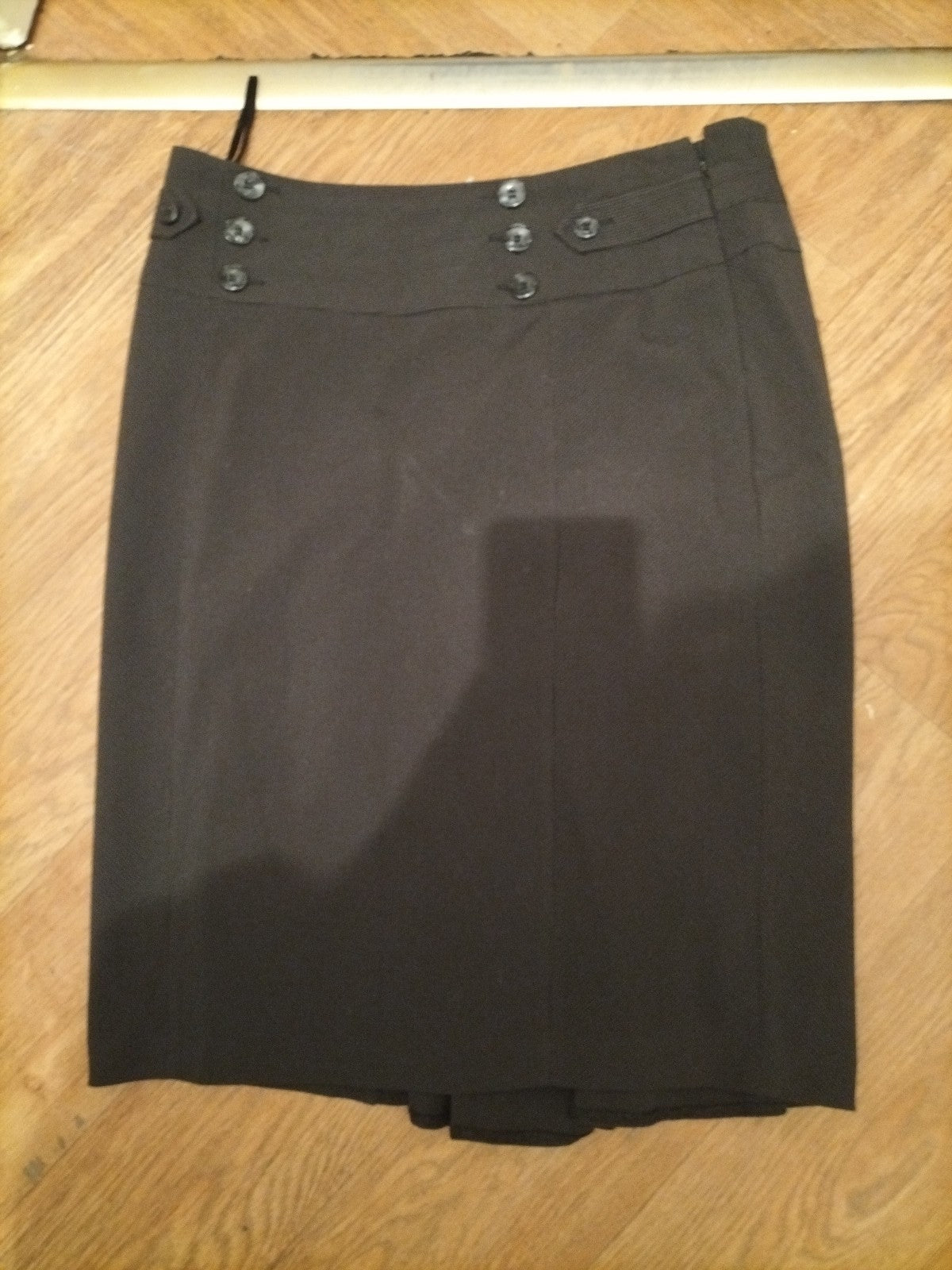 Ladies Debenhams Size 14 Black Pinstripe Lined Skirt