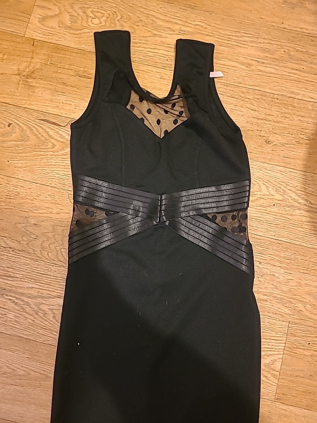Ladies Lipsy Size 10 Black Mesh Sides Sleeveless Dress