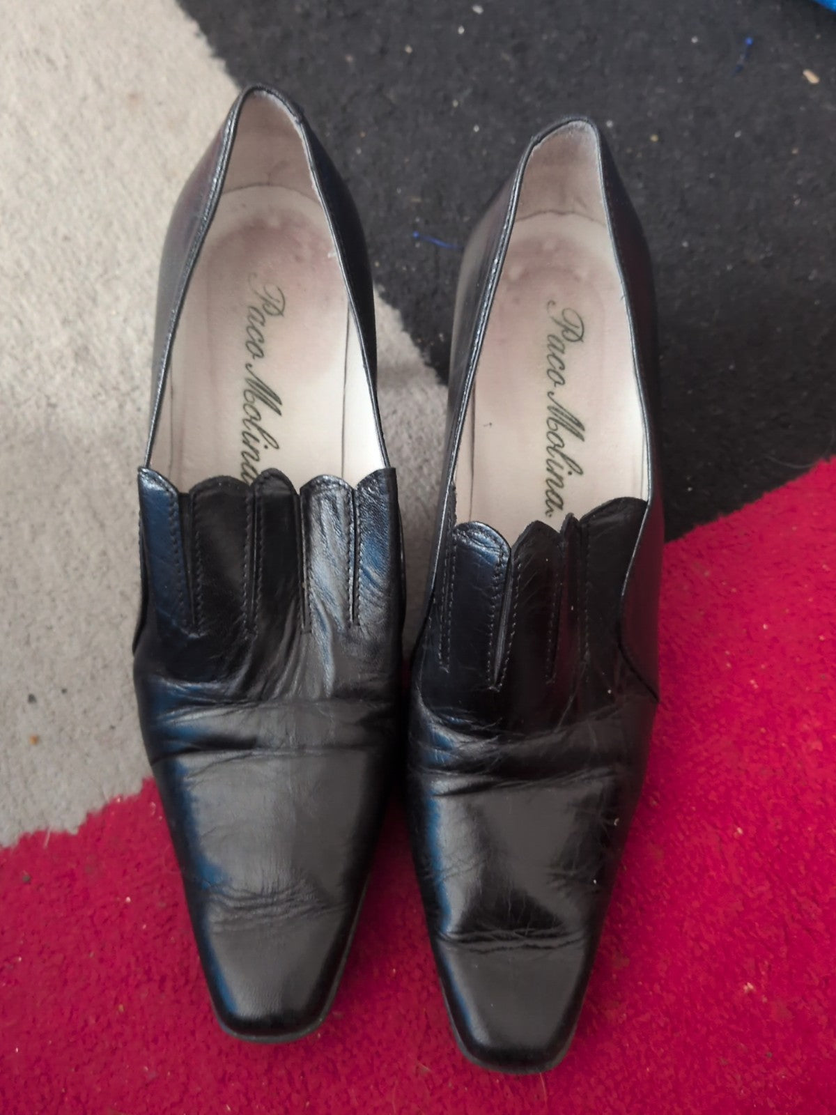 Paco Molina UK 5 Black Close Shoe Smart Heel