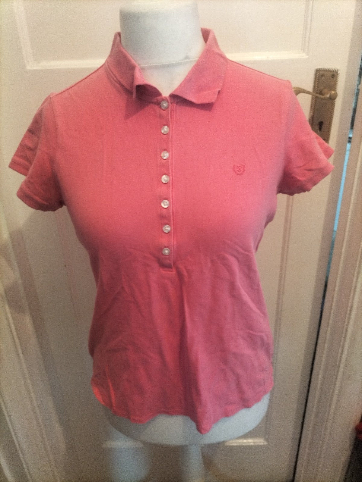 Ladies Izod Size Large Pink Short Sleeve Polo