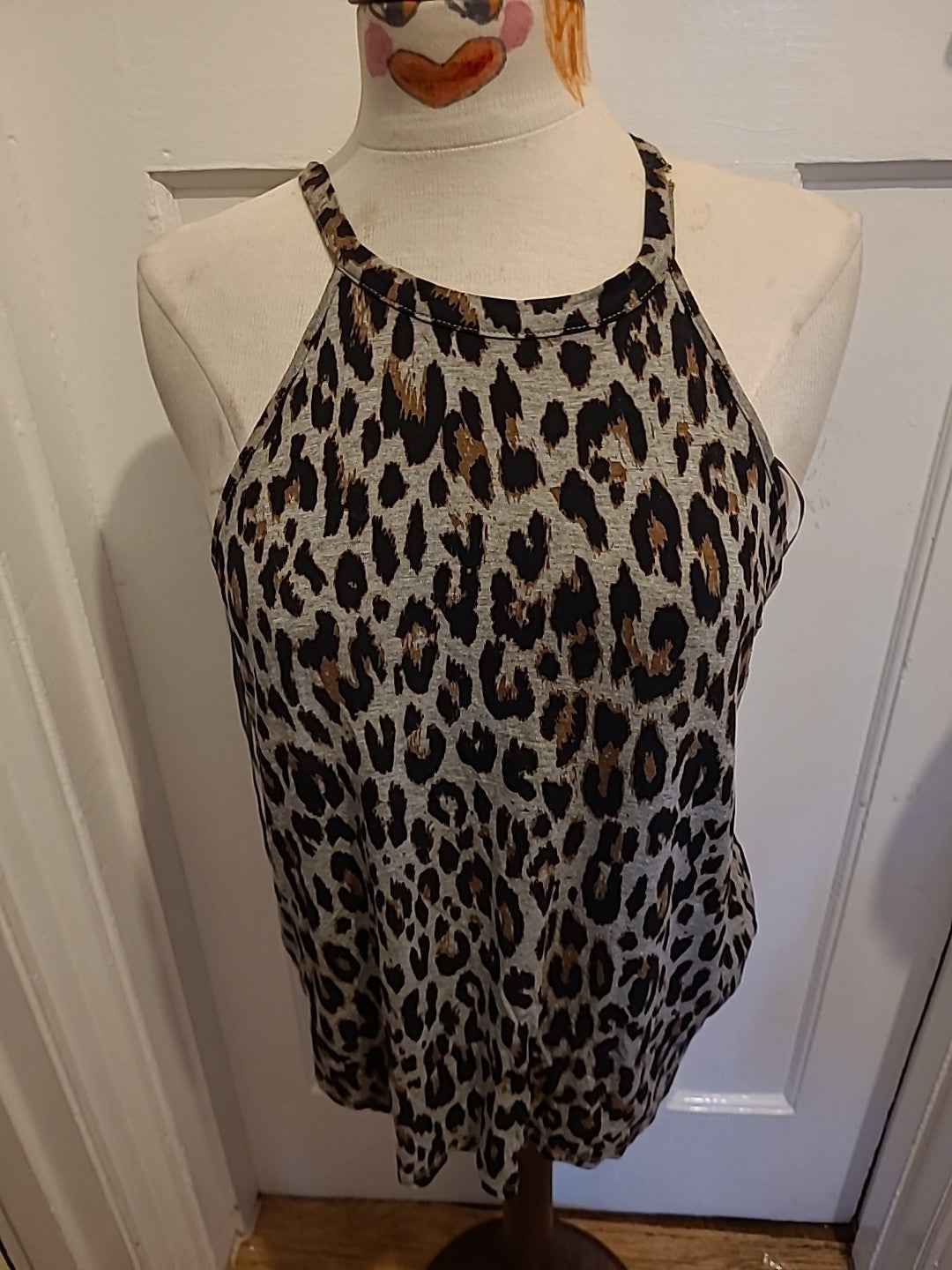 Ladies River Island Size 10 Leopard Print Tank Top