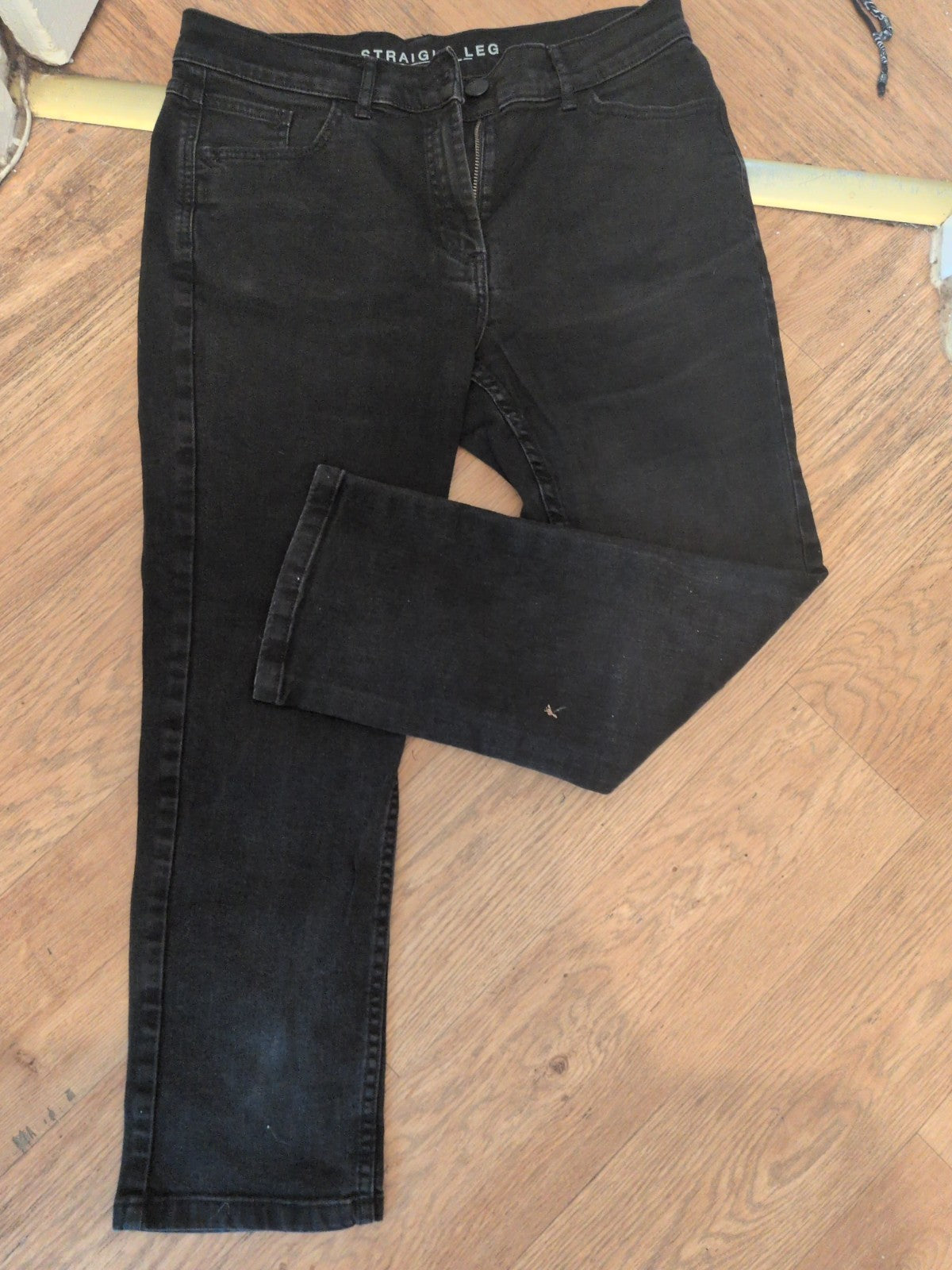 Marks And Spencer 14 XS Leg Straight Leg Black Jeans