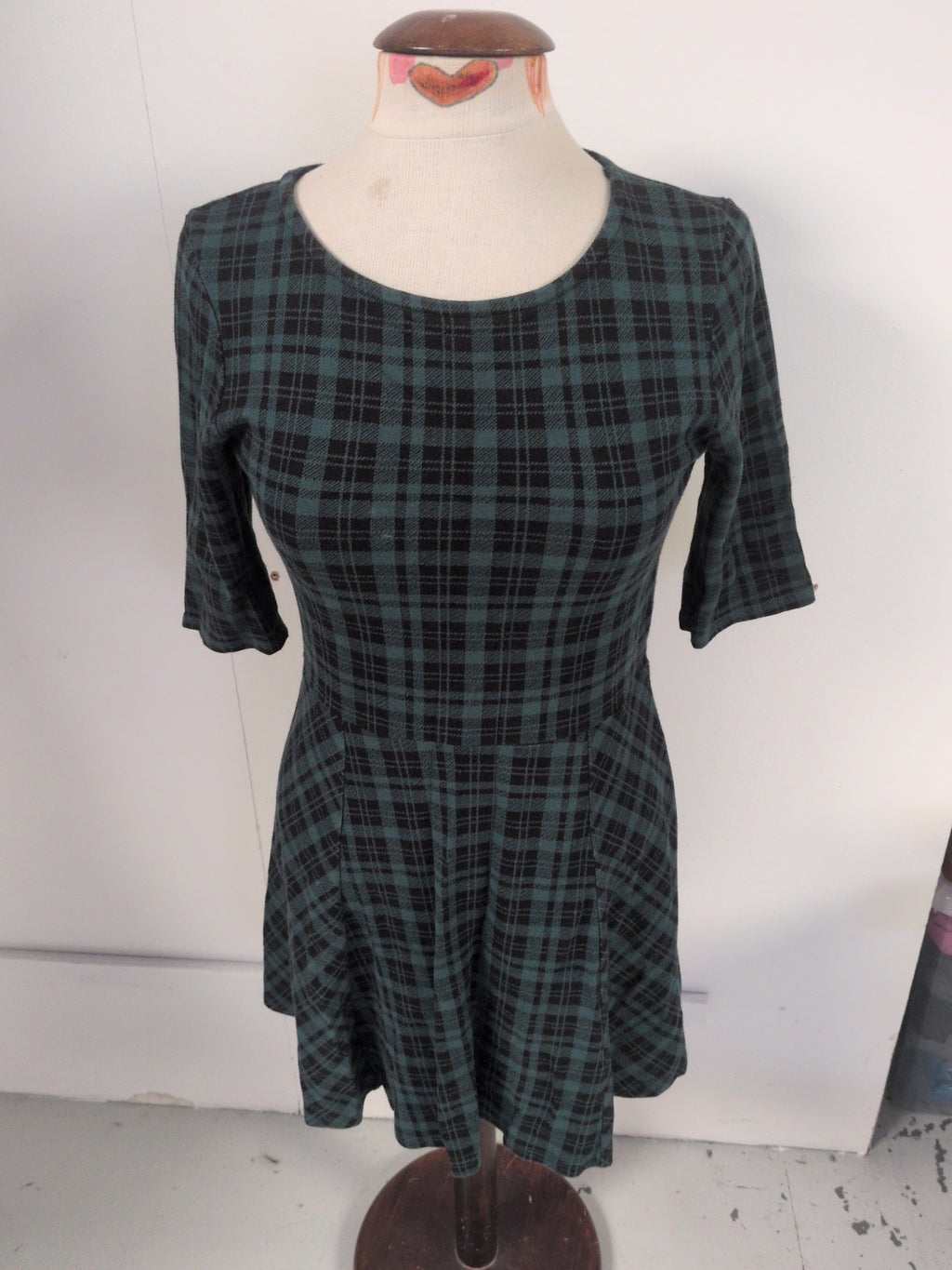 Jack Wills 12 Green And Black Check Dress