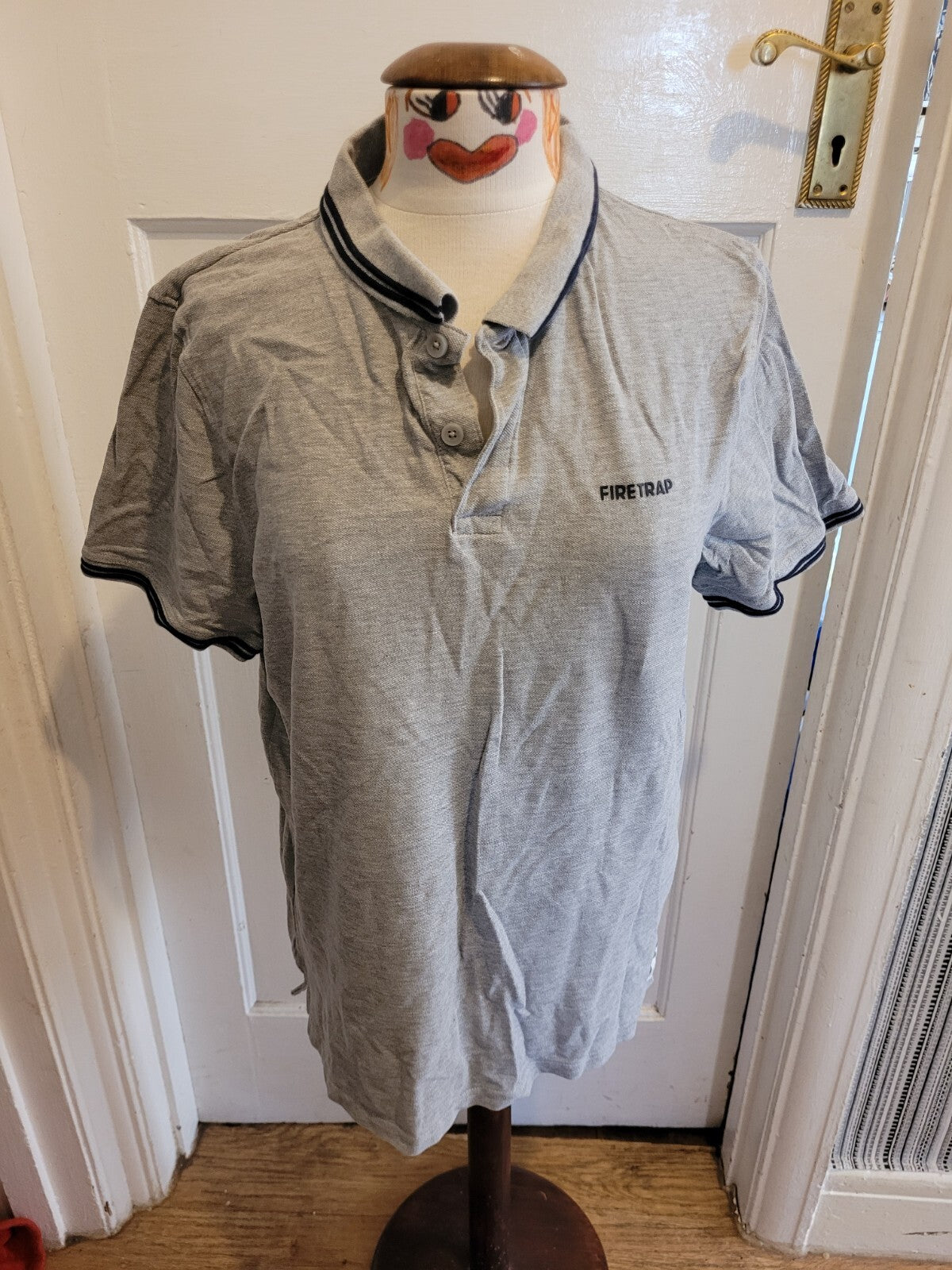 Mens firetrap size XL grey short sleeved polo