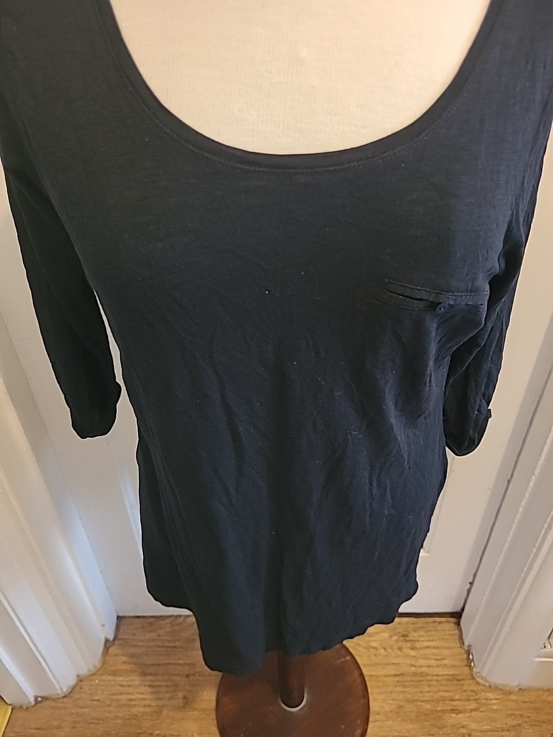 Ladies M+Co Size 12 Black Mid Sleeved Longline Blouse