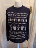 Old Guys Rule Large Navy And White Beer Pattern Pullover Jumper
