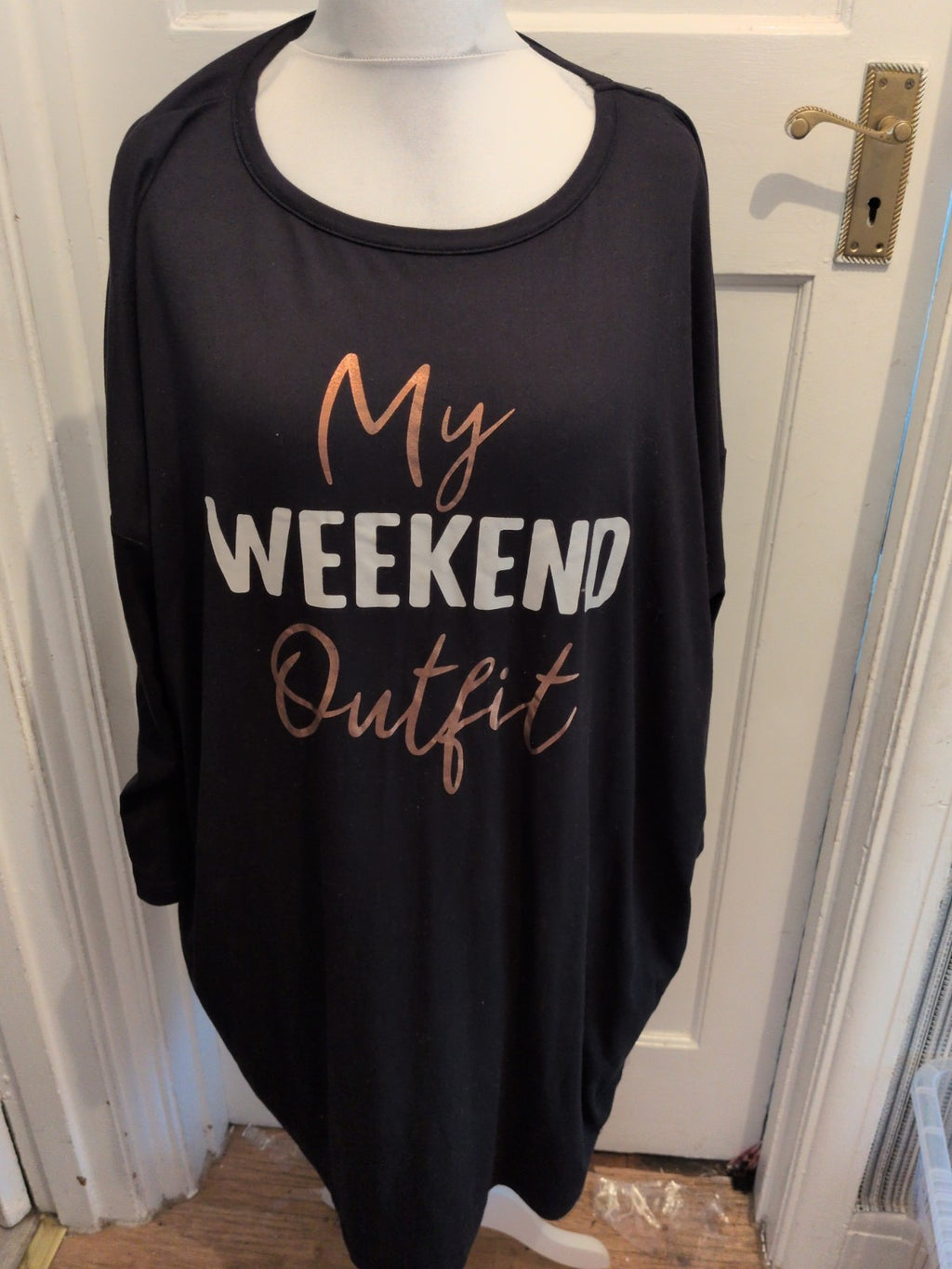Peacocks One Size "Weekend Outfit" Black Half Sleeve Dress