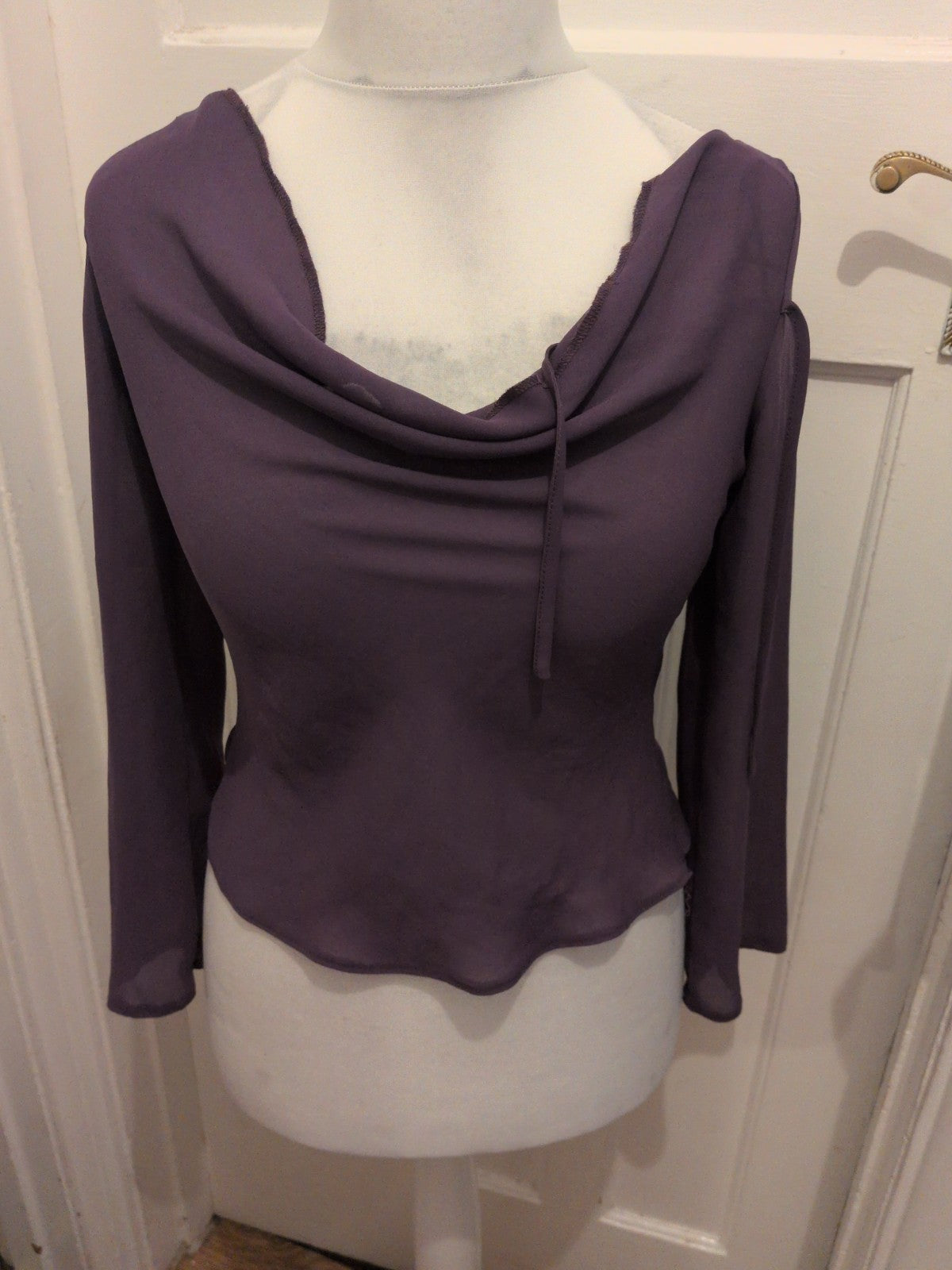 Mila Paoli 10 Purple Semi See Through Blouse Long Sleece