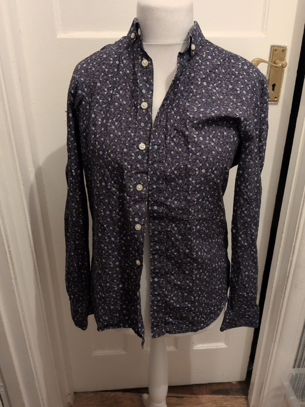 Admiral Medium Navy And Blue Floral Long Sleeve Shirt