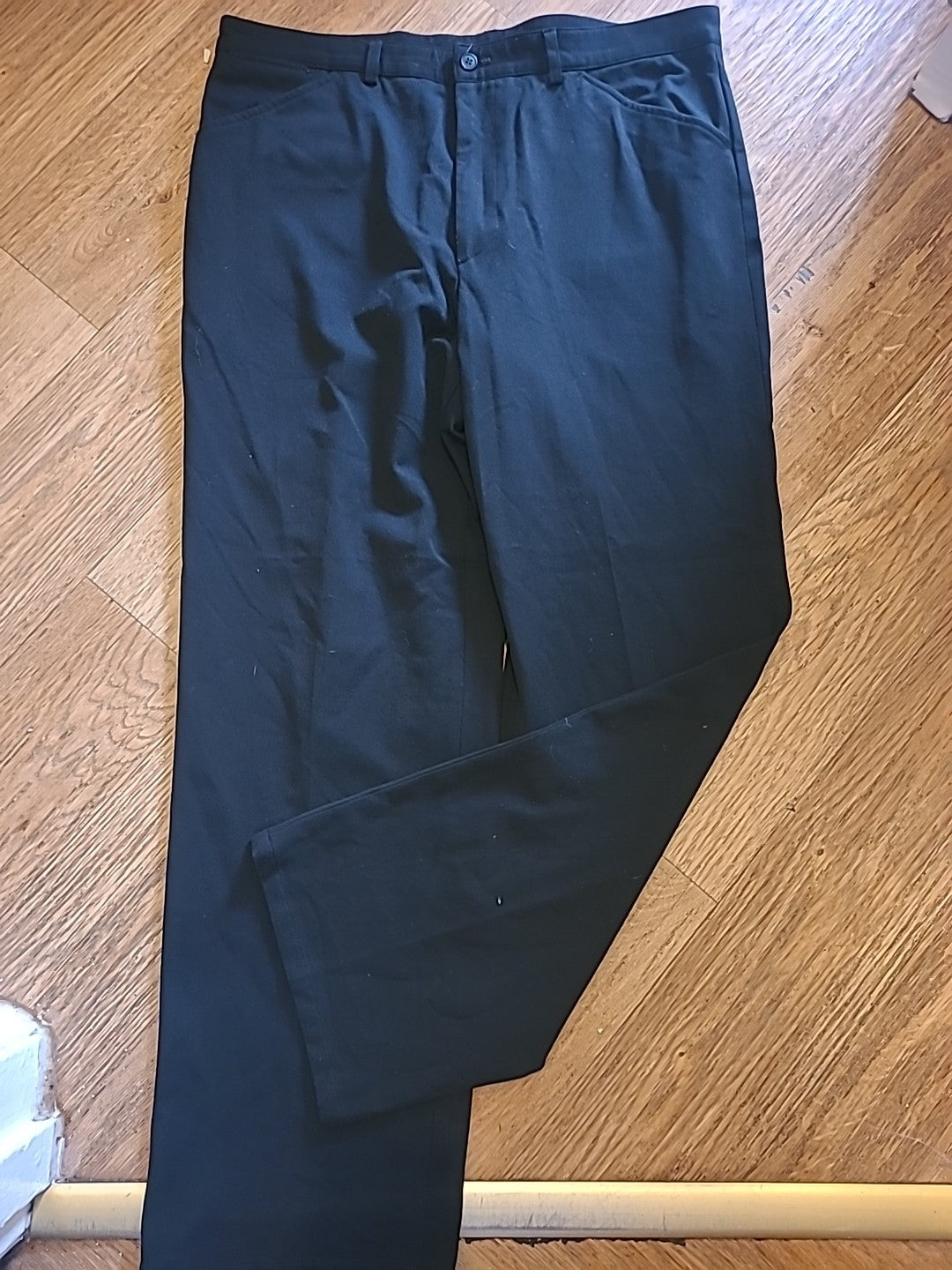 Mens Marks And Spencer Size 36x31 Black Formal Trousers