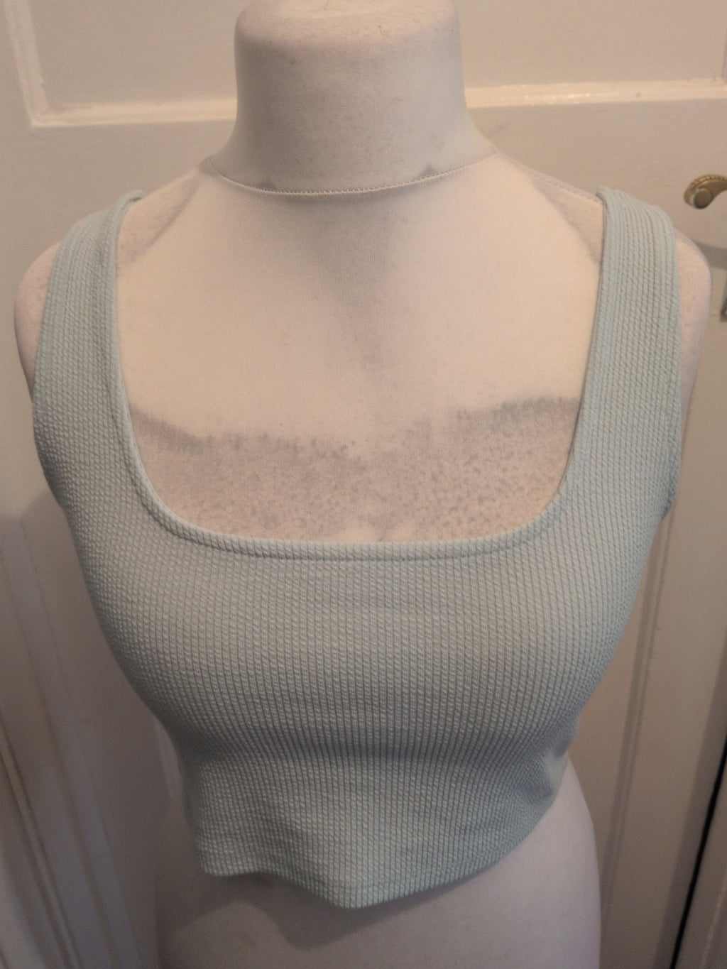 Primark 12-14 Pale Turquoise Sleeveless Crop Top