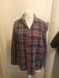 Mens Lands End Size L Green/Red Check Long Sleeved Shirt