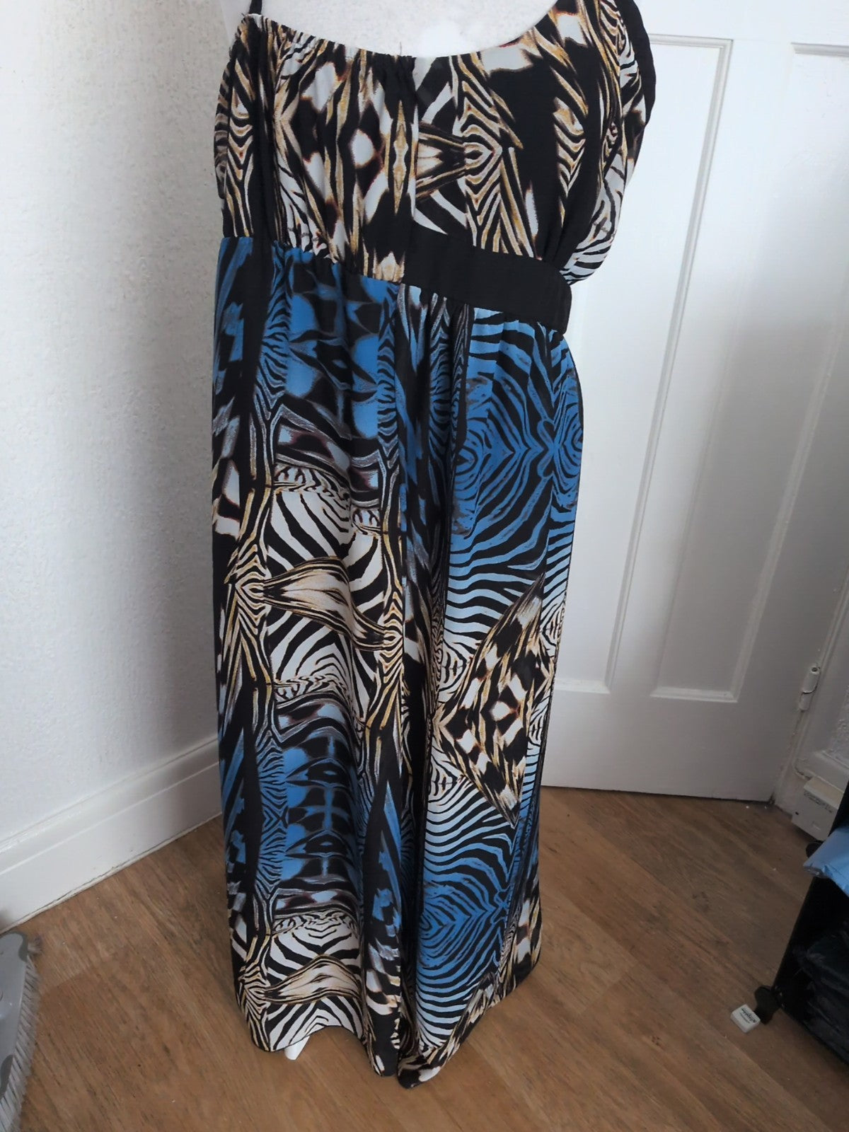 Ladies George Size 20 Multi Colour Strappy Long Length Dress
