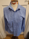 Mens Next Size 15" Blue Detailed Long Sleeved Shirt
