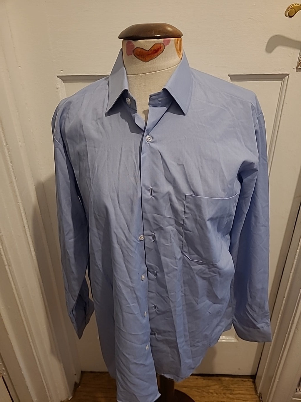 Mens Compton Size 15.5" Blue Long Sleeved Shirt