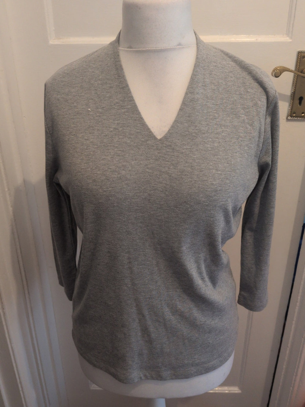 Viz.A.viz 14 V Neck Grey Long Sleeve T-shirt