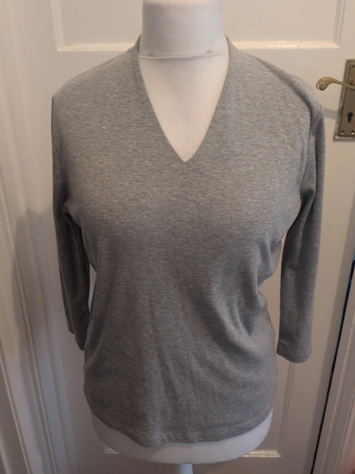Viz.A.viz 14 V Neck Grey Long Sleeve T-shirt