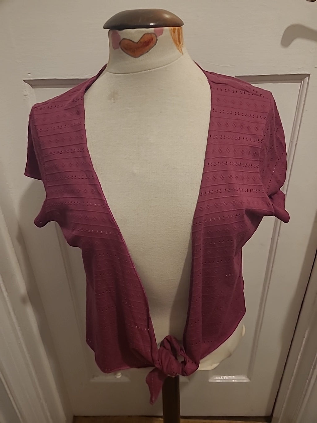 Ladies Per Una Size 16 Purple Short Sleeved V Neck Blouse