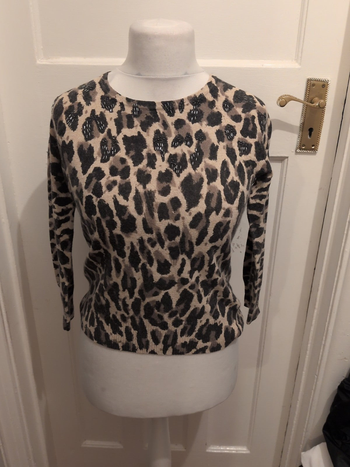 Cc Petite Small Leopard Print Long Sleeve Blouse