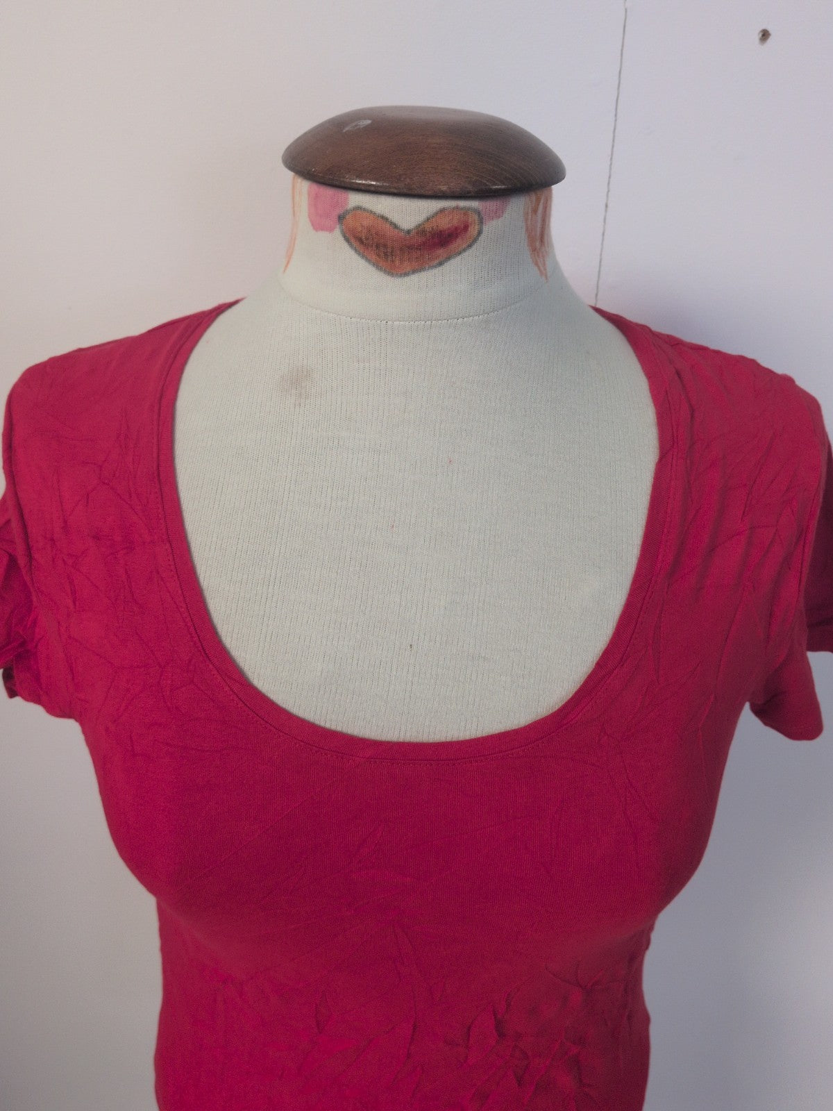 Ladies F&F Size 8 Red Short Sleeve T-shirt